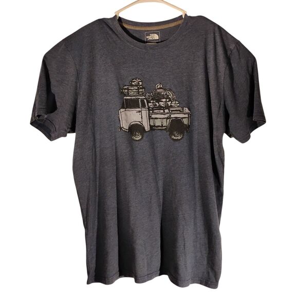 The North Face tshirt mens L Large blue truck camping graphic tee short sleeve - Picture 1 of 8